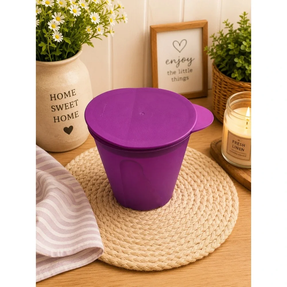 Vtg Tupperware Impressions Pitcher Purple Flip Lid Retro Kitchen Decor MCM 1L
